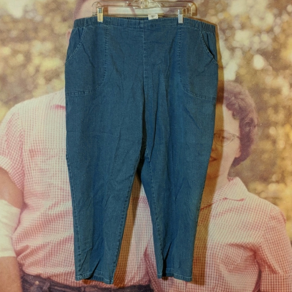 Just My Size 4X Petite Blue Jeans w/ Elastic Waist